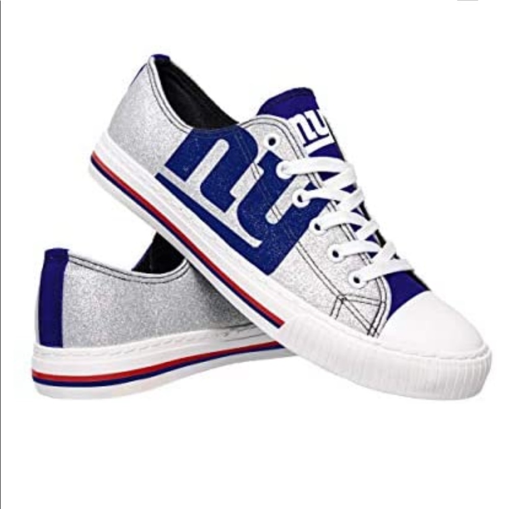 FOCO Womens NFL Team Logo Glitter Low Top Canvas Sneakers Shoes. Never Worn